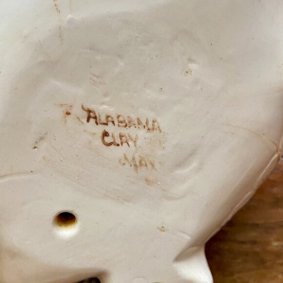 Vintage Alabama Clay Art Pottery Orange Swirl Turtle Tortoise USA Signed Max EUC - Picture 6 of 7